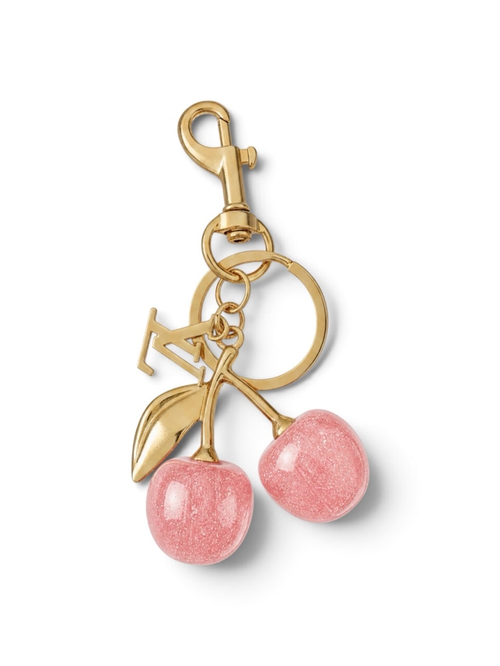 Louis Vuitton Upcycled Pink Cherry Charm Keychain